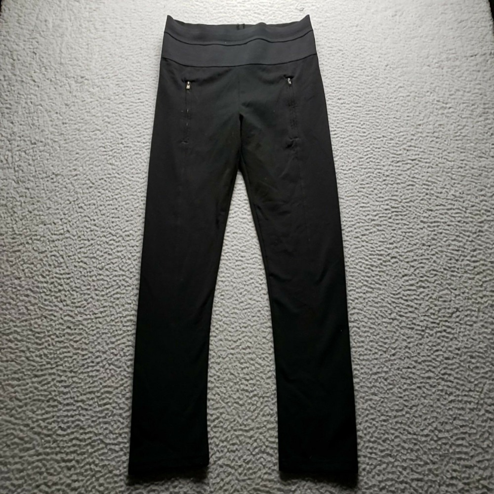 Trixie + LULU Leggings Womens M Black High Rise Ankle Zip Pockets Stretch Knit